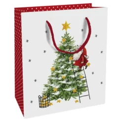 Geschenktasche X-mas Eve, 18x21x8 Cm, Glänzend