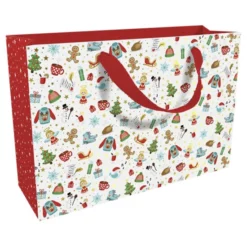 Geschenktasche Winterfreuden, 32x22x10 Cm, Mit Heissfolie