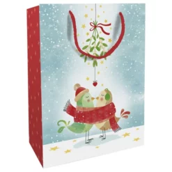 Geschenktasche Mistletoe Kiss, 25x33x11 Cm, Glänzend