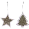 CASAYA Deko-Anhänger Stern/Baum Zum Hängen, Mit Glitter, 12 Cm Weiss, 1 Stück -Wohnen Wohndeko Verkäufe unnamed file 3533
