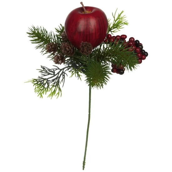 Flower-Power Tannenpick, Apfel, Beeren, Zapfen, Rot 3 Flower-Power Tannenpick, Apfel, Beeren, Zapfen, Rot