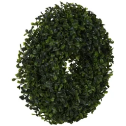 Flower-Power Kunstpflanze, Buchskranz, Grün