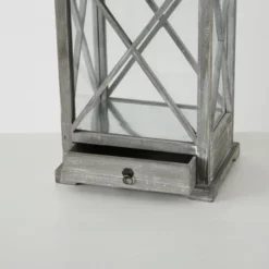 CASAYA Laterne »Husum«, Naturmaterial, Grau -Wohnen Wohndeko Verkäufe unnamed file 4045