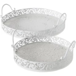 BOLTZE Tablett »Karina«, Naturmaterial, Weiß