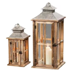 CASAYA Laterne »Firola«, Tannenholz, Hellbraun