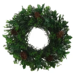 Seidenblume, Thuja-Ilex Kranz, Grün