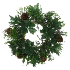 Seidenblume, Thuja-Ilex Kranz, Grün