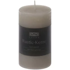CASAYA Kerze »Raureif«, Taupe, Rustikal/einfarbig, 1 Stück