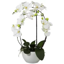 Kunstblume »Phalaenopsis 3D-Print In Keramikschale«, Kunststoff, Weiß
