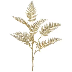 Kunstblume, Farnzweig, Goldfarben