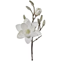 Kunstblume, Magnolie , Mit Schnee, Weiß