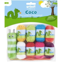 Gründl  Kinder-Bastelset, Mit Strickliesl, Häkelnadel Und Bunten Garnen