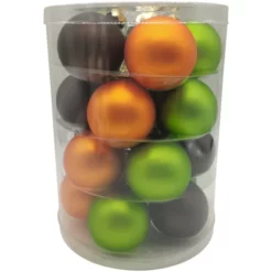 CASAYA Weihnachtskugel »Cosy Forest«, Ø: 6 Cm, Uni, Gruen/orange/braun, 20 Stück