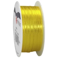 Präsent Satinband, Polyester, Länge: 1000 Cm, Gelb