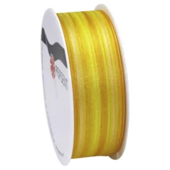 Präsent Organzaband, Polyester, Länge: 300 Cm, Gelb