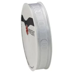 Präsent Schleifenband, Polyester, Länge: 300 Cm, Weiß