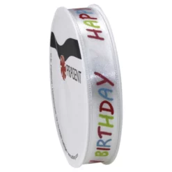 Präsent Satinband »Happy Birthday«, Polyester, Länge: 300 Cm, Bunt