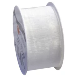 Präsent Organzaband, Polyester, Länge: 400 Cm, Weiß