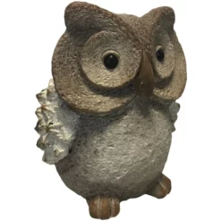 Dekofigur, Eule, Braunweiß