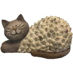 Dekofigur, Katze, Braunweiß