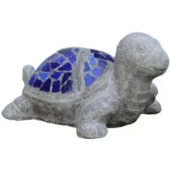 Dekofigur, Zement/Keramik, Grau/blau