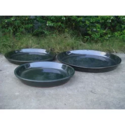 Untersetzer, Terrakotta, Grün