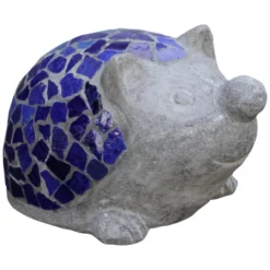 Dekofigur, Zement/Keramik, Grau/blau