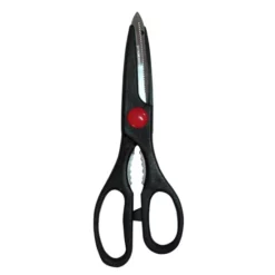 GO/ON! Schere, Edelstahl/acrylnitril_butadien_styrol_abs, Silberfarben/rot/schwarz