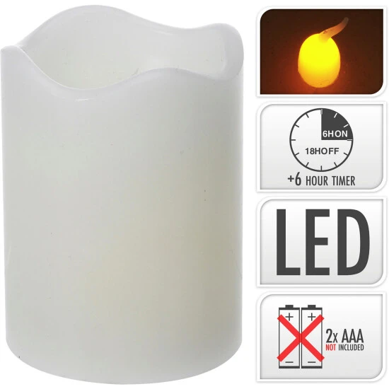 Koopmann LED-Kerze, Weiß, Timerfunktion 3 Koopmann LED-Kerze, Weiß, Timerfunktion