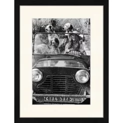 ANY IMAGE Digitaldruck »Brigitte Bardot Mit Hunden«, Rahmen: Buchenholz, Schwarz