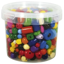 Rayher Deko-Perlen, Bunt, Holz, 1 Dose