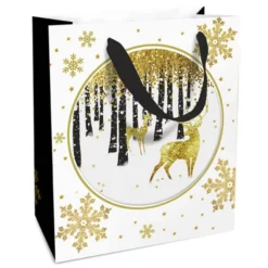 Braun Geschenktasche, Goldfarben, 1 Stück