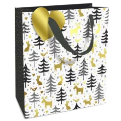 Braun Geschenktasche, Goldfarben, 1 Stück