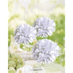 Rayher Pompons, Papier, Weiß