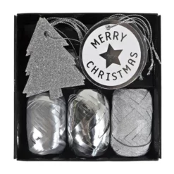 Braun + Company Geschenkband-Set, 15-tlg., Papier, Länge: 1000 Cm, Silberfarben