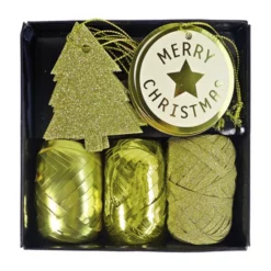 Braun + Company Geschenkband-Set, 15-tlg., Papier, Länge: 1000 Cm, Goldfarben