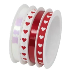 Braun + Company Geschenkband, Multispule, Taft, Länge: 1400 Cm, Rot/weiß
