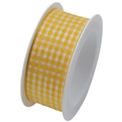 Braun + Company Geschenkband »Karo Vichy«, Taft, Länge: 200 Cm, Gelb