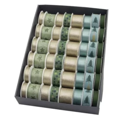 Braun + Company Schleifenband »Weihnachten«, Polyband, Mint-natur