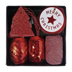 Braun + Company Geschenkband-Set, 15-tlg., Papier, Länge: 1000 Cm, Rot