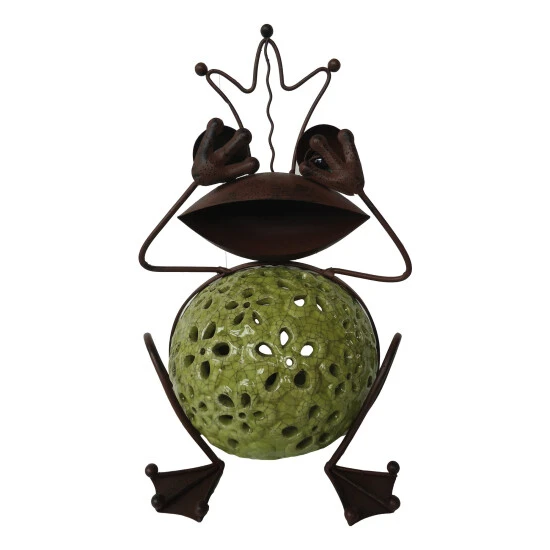 SILEX Deko-Frosch, Metall/Keramik, Braun/gelb 3 SILEX Deko-Frosch, Metall/Keramik, Braun/gelb