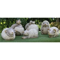 SILEX Deko-Igel, Polystone, Braun/weiß