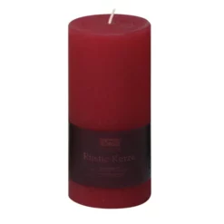CASAYA Stumpenkerze, Rot, Tiefe: 7,8 Cm