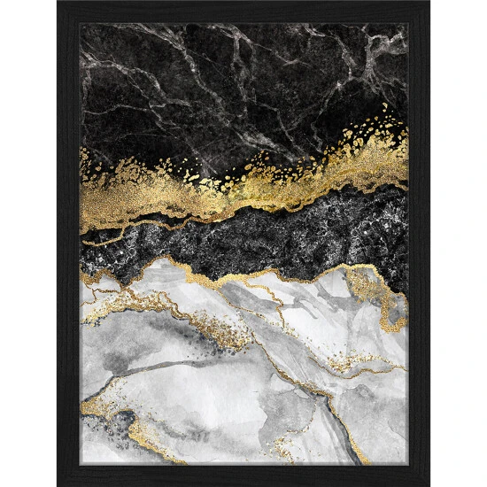 ANY IMAGE Digitaldruck »Marmor Und Gold«, Rahmen: Buchenholz, Schwarz 3 ANY IMAGE Digitaldruck »Marmor Und Gold«, Rahmen: Buchenholz, Schwarz