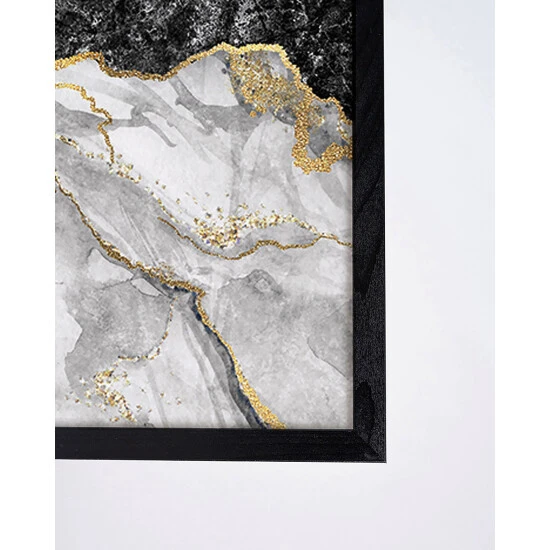 ANY IMAGE Digitaldruck »Marmor Und Gold«, Rahmen: Buchenholz, Schwarz 4 ANY IMAGE Digitaldruck »Marmor Und Gold«, Rahmen: Buchenholz, Schwarz – Bild 2