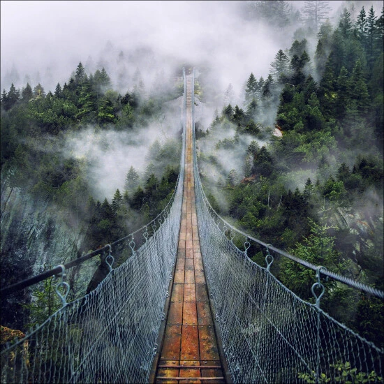 Pro_Art_Bilderpalette Glasbild »Suspension Bridge«, Mehrfarbig, Digitaldruck 3 Pro_Art_Bilderpalette Glasbild »Suspension Bridge«, Mehrfarbig, Digitaldruck
