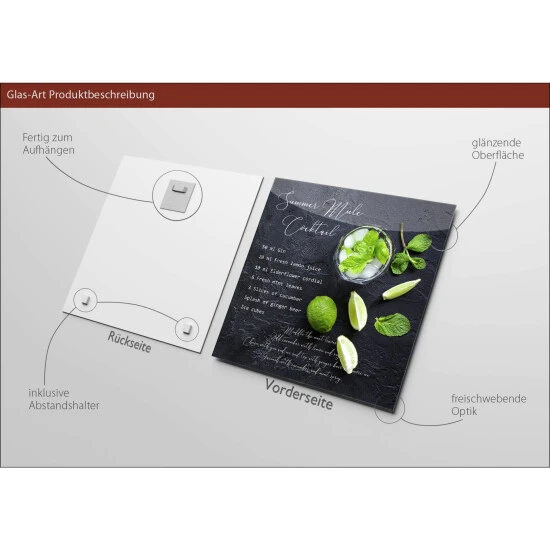 Pro_Art_Bilderpalette Glasbild »Limette«, Mehrfarbig, Digitaldruck 4 Pro_Art_Bilderpalette Glasbild »Limette«, Mehrfarbig, Digitaldruck – Bild 2