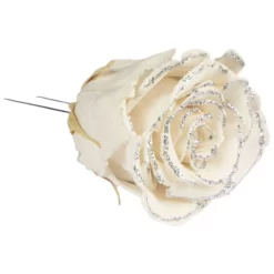 Flowerbox Handgefertigte Christbaumschmuck-Rosen, Weiß