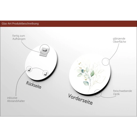 Pro_Art_Bilderpalette Glasbild »Watercoloured Leaves II«, Mehrfarbig, Digitaldruck 5 Pro_Art_Bilderpalette Glasbild »Watercoloured Leaves II«, Mehrfarbig, Digitaldruck – Bild 3