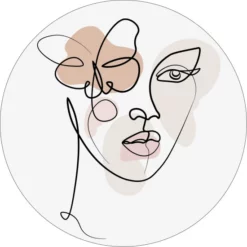 Pro_Art_Bilderpalette Glasbild »Line Art Faces III«, Mehrfarbig, Digitaldruck